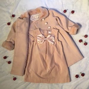 Camilla velvet dress & matching faux fur coat